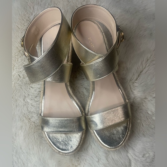 Stuart Weitzman Lexia Gold Wedge - Picture 5 of 5